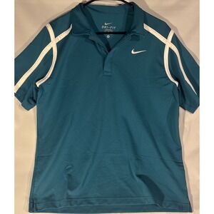 Nike Men's Dri-Fit Gameday Team Training Athletic Polo Shirt Teal/Blue Size M